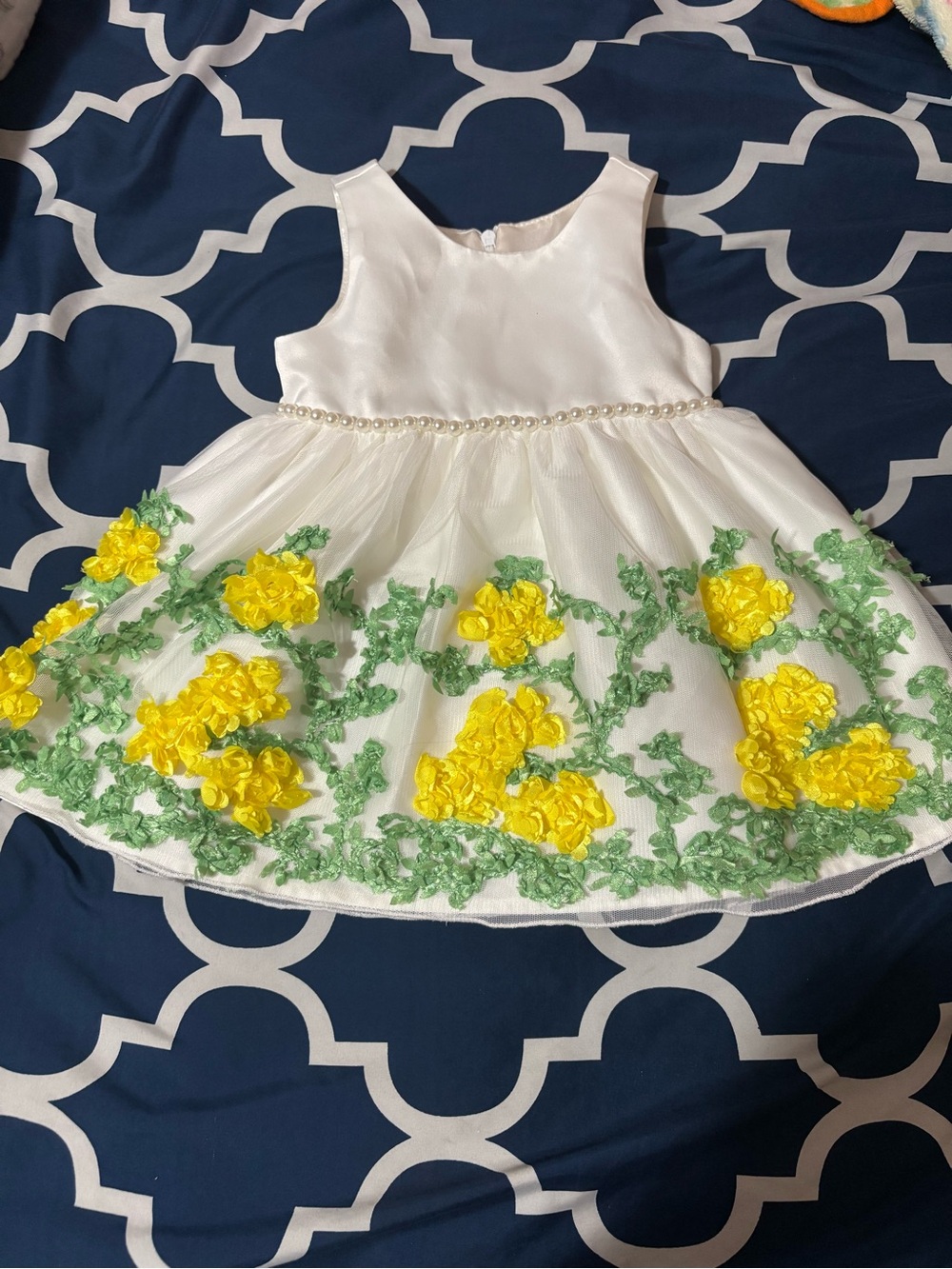 American Princess Ivory Dress with Yellow Roses